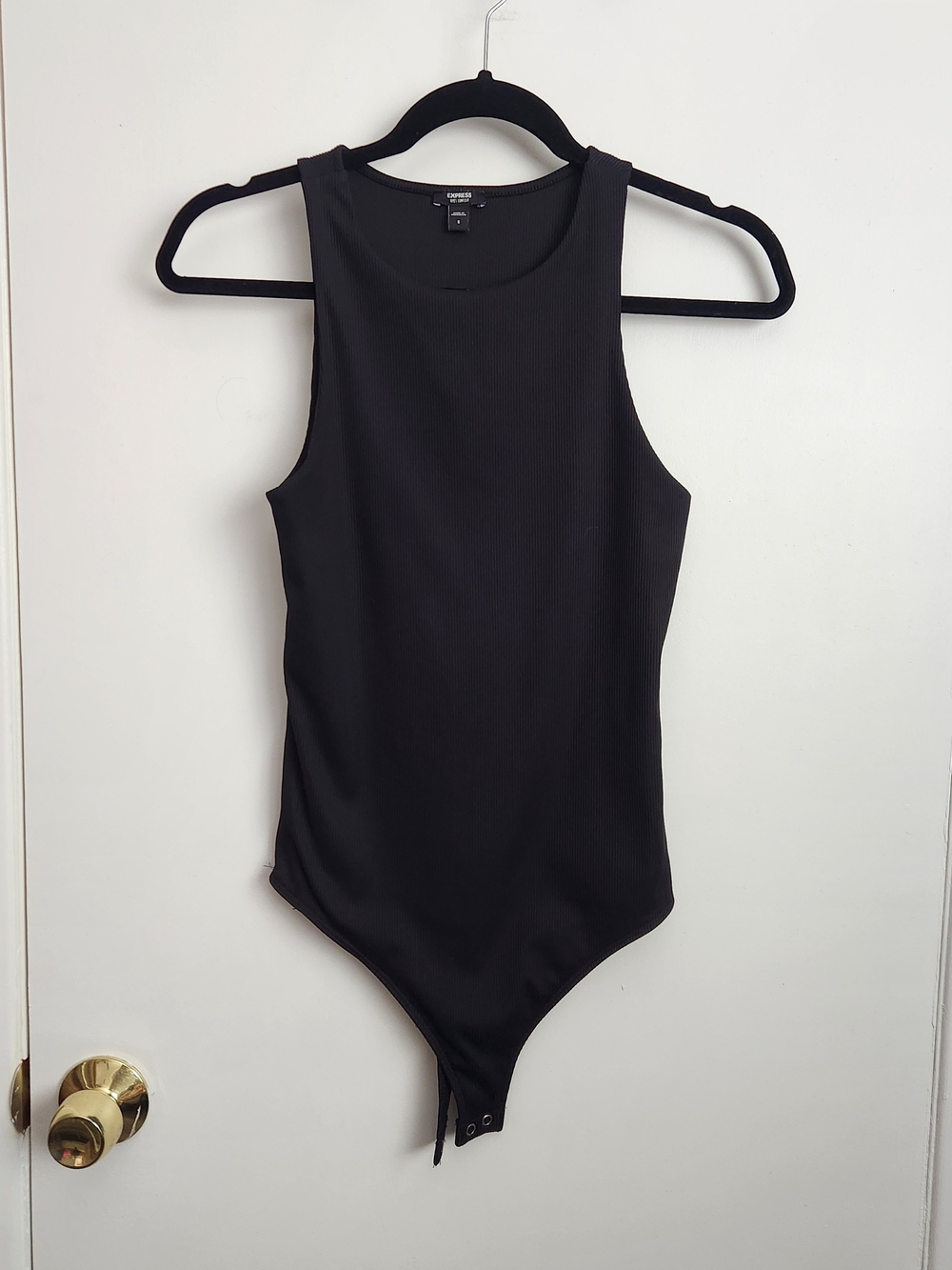 Black Ribbed Bodysuit